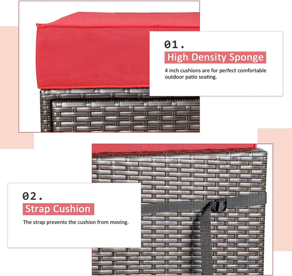 7-Piece PE Rattan Wicker Outdoor Sectional Sofa Set O30257