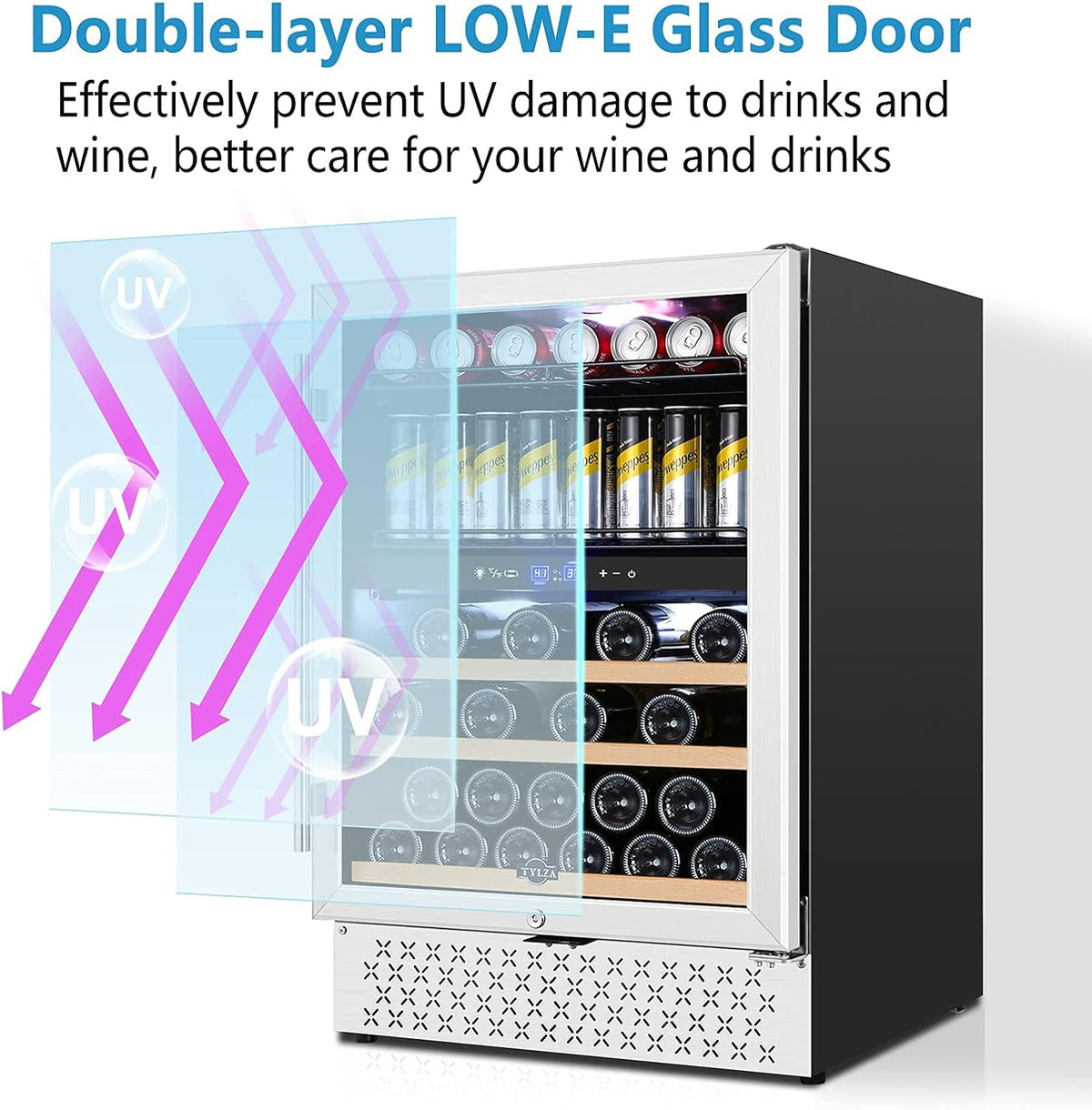Stainless Steel 24 Inch Under Counter Beverage Refrigerator W6127