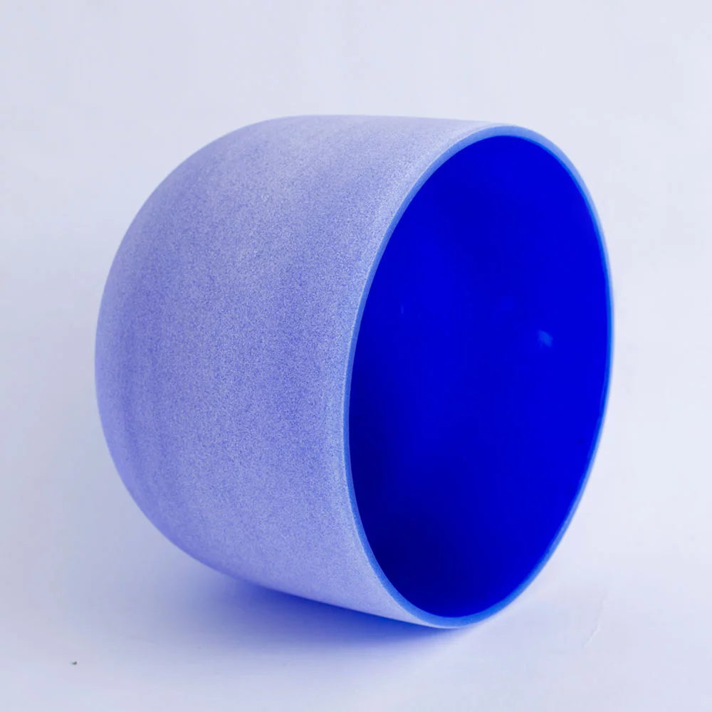 Blue Frosted G Throat Chakra Quartz Crystal Singing Bowl 10 inch C57804