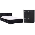 Queen Captains Bed & 5-Drawer Tall Chest Wardrobe R917