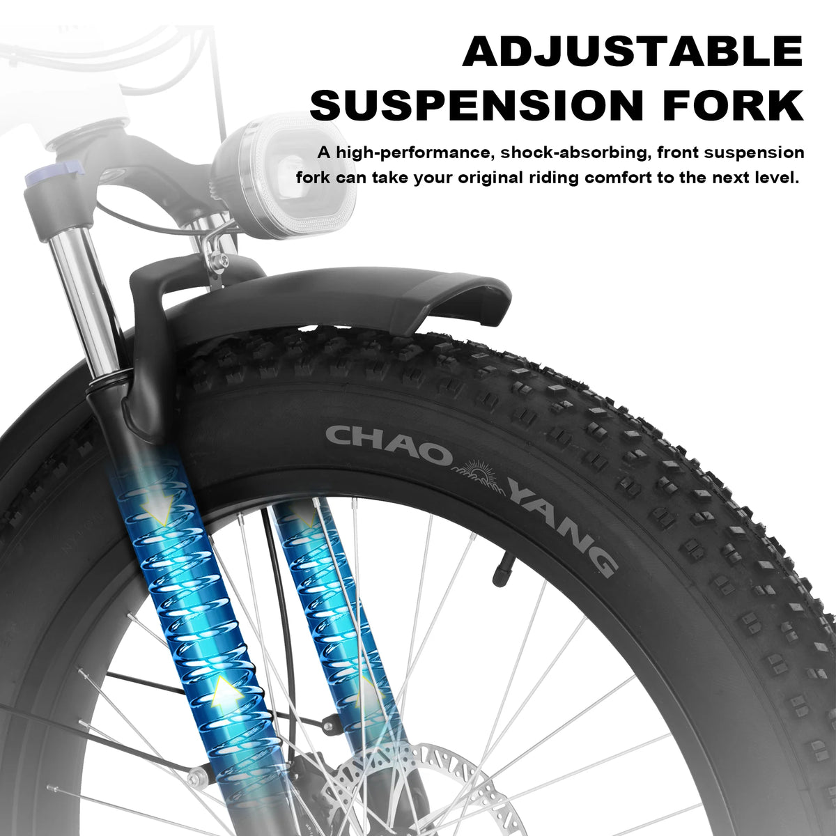Electric Bike 26 x 4.0 Fat Tire Step-Thru 750W Motor 48V 14.5A Battery 7 Speed White F730865