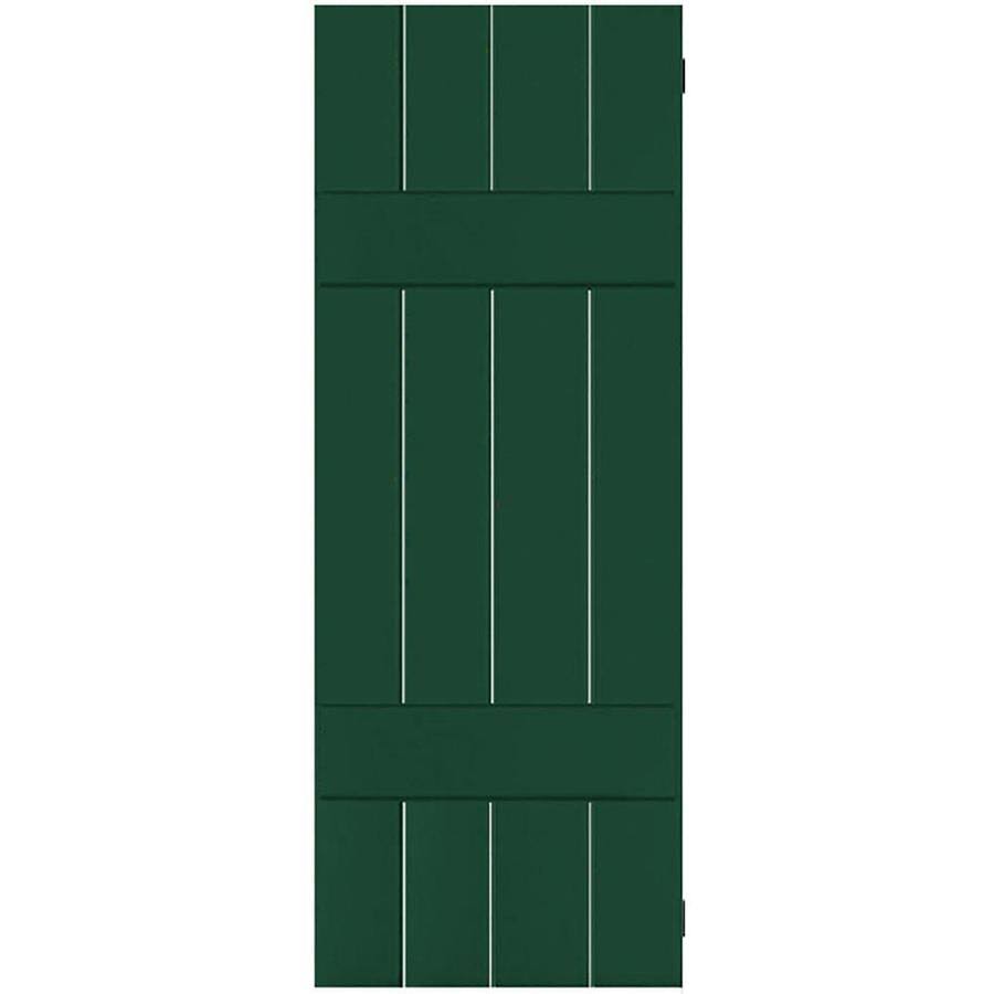Chrome Green Real Wood Cedar Board-n-Batten Shutters Per Pair M172408