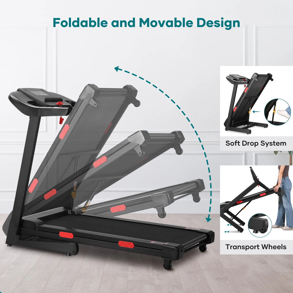 17 Wide Electric Folding Treadmill with Auto Incline I1637