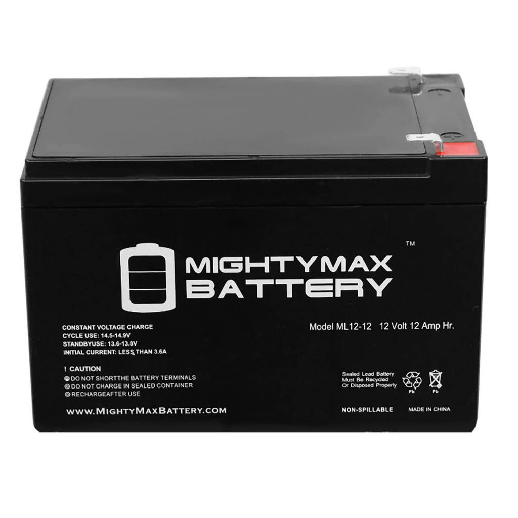 3 Pack 12V 12Ah F2 Sealed Lead Acid Rechargeable Battery L81896