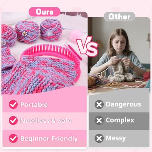 Knitting Loom Craft Kit with Yarn and Hook Needle Q995082