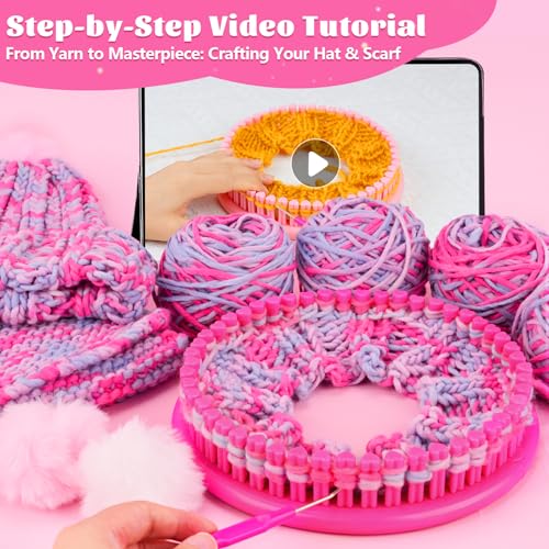 Knitting Loom Craft Kit with Yarn and Hook Needle Q995082