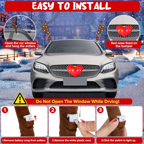 Christmas Reindeer Antlers for Cars With LED Lights Y48309