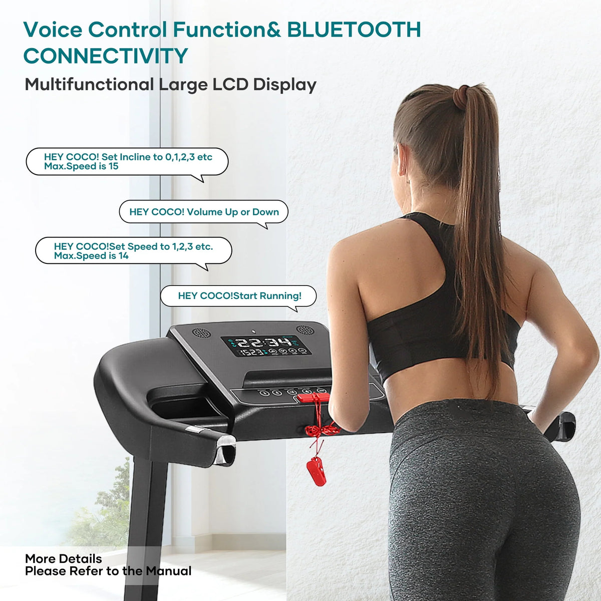 17 Wide Electric Folding Treadmill with Auto Incline I1637