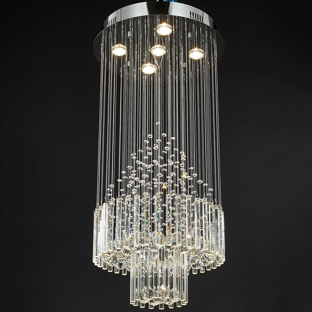 Crystal Raindrop 5-Lights Flush Mount Chandelier M810189