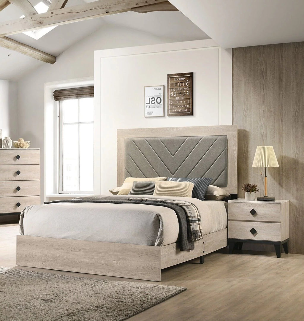 California King Size Bed 3pc Wooden Furniture Set C956