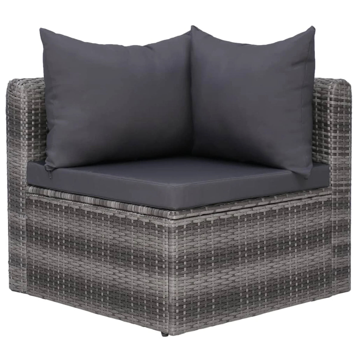 6 Piece Outdoor Sectional Sofa with Coffee Table and Cushion Set Gray Poly Rattan E31974