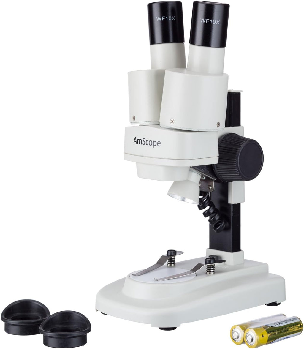 Portable Binocular Stereo Microscope, 20X and 40X Magnification, LED Light Source G917364