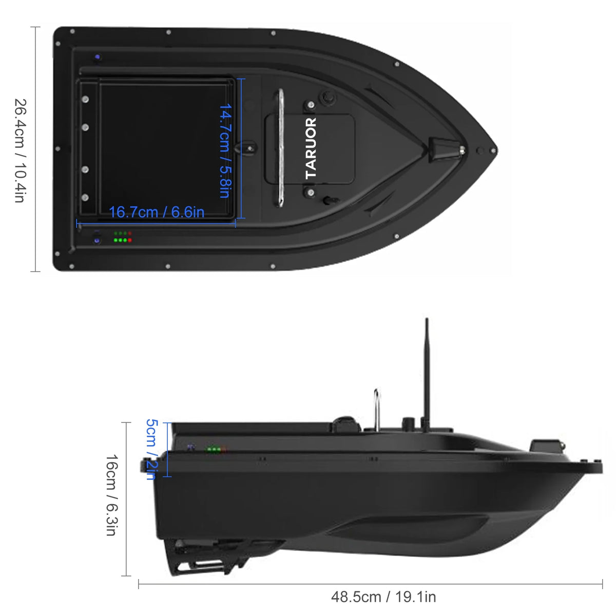 Fishing Bait Boat with Large Bait Container, 400-500M Remote T99291