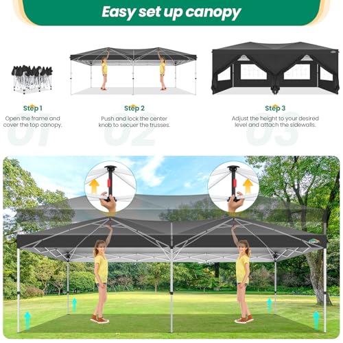 10x20 Pop Up Canopy Tent with 6 Sidewalls White O30620