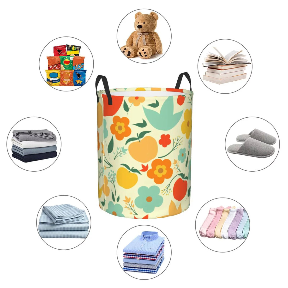 Collapsible Polyester Waterproof Laundry Basket 62L L873