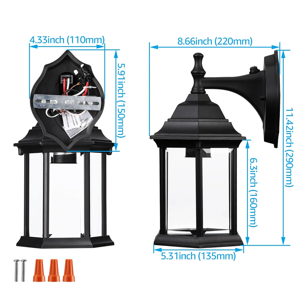 Outdoor Wall Lights, Dusk to Dawn Q6962