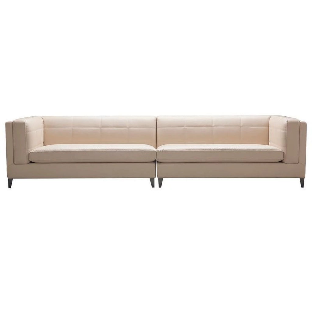 Beige Top Grain Leather 4-Seater Sectional Sofa O721098