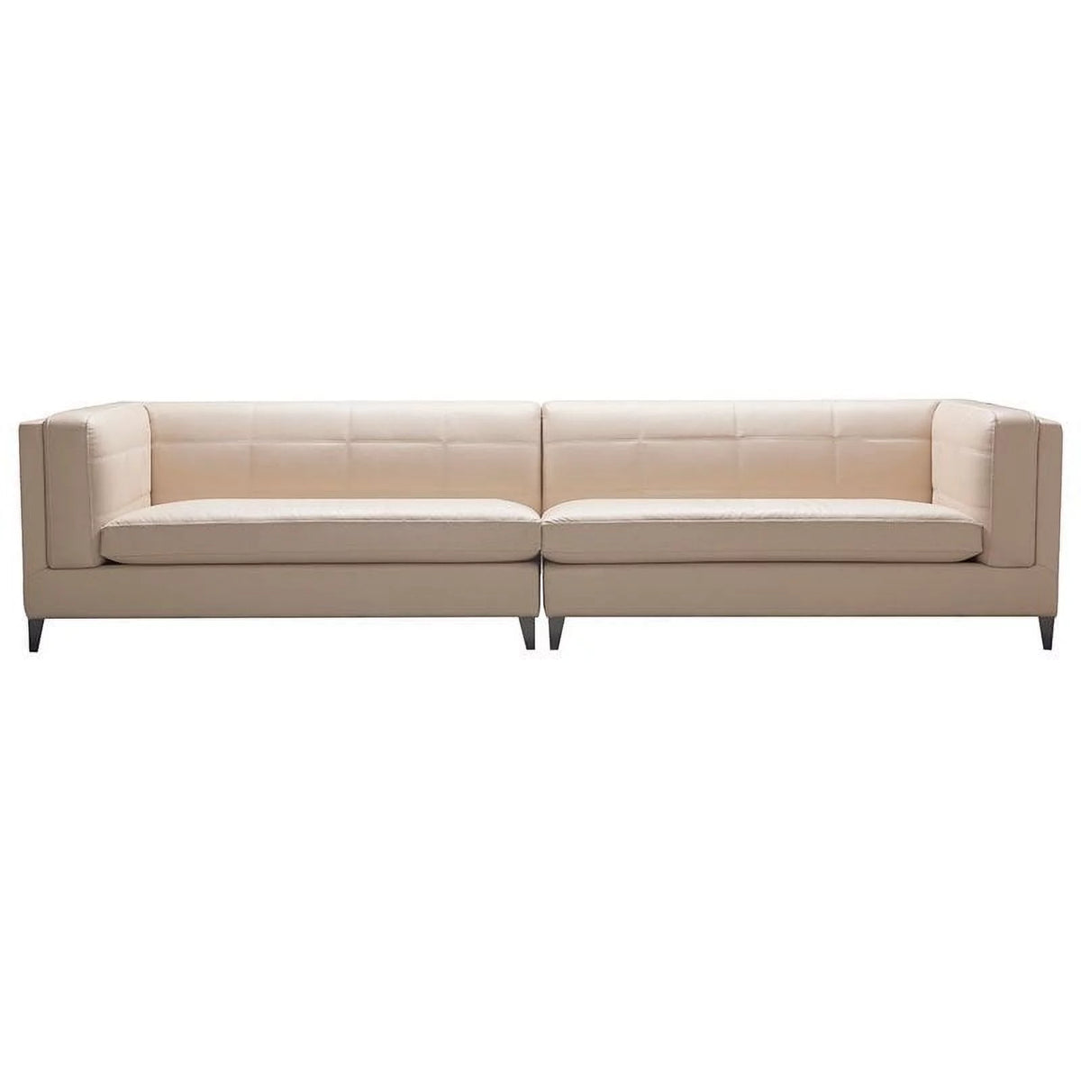Beige Top Grain Leather 4-Seater Sectional Sofa O721098