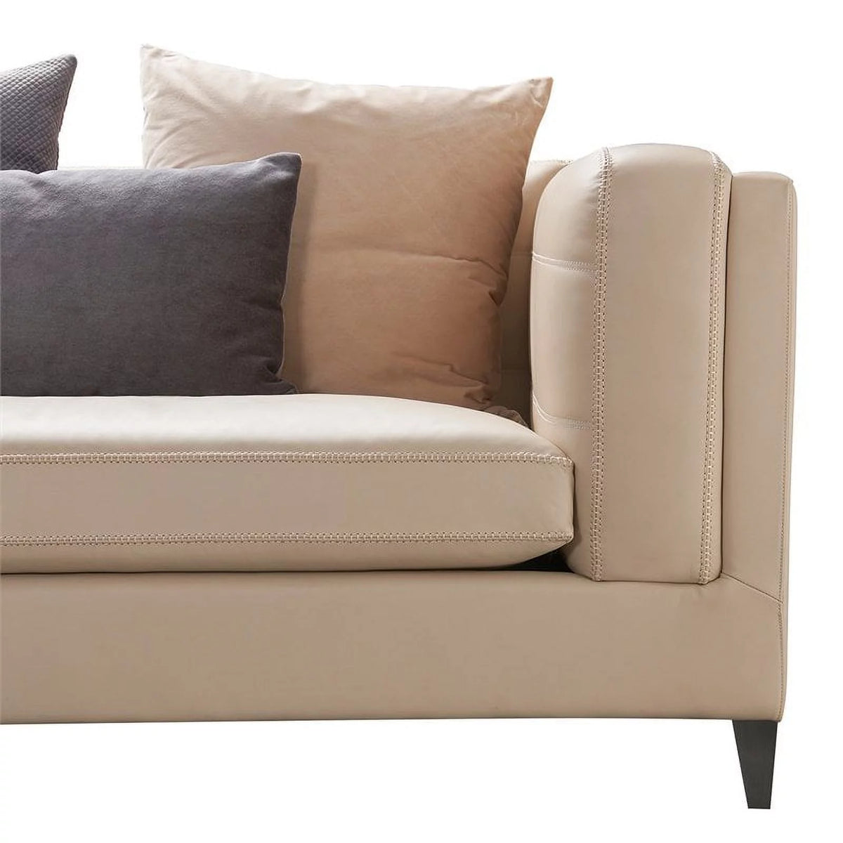 Beige Top Grain Leather 4-Seater Sectional Sofa O721098