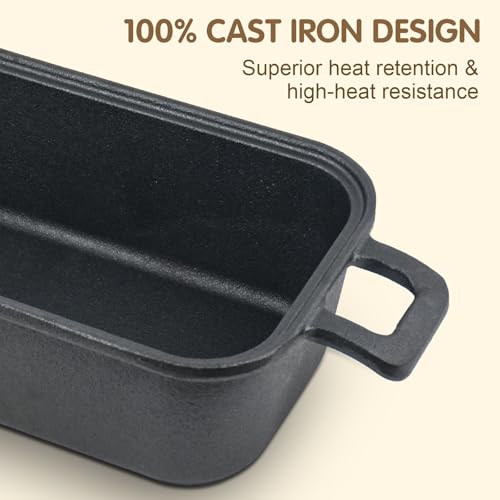 Cast Iron Loaf Pan with Lid 9x5 Inch Q754095