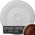 31 1/8x22OD x 1 1/2x22P Hand-Painted Copper Green Patina Ceiling Medallion B27236