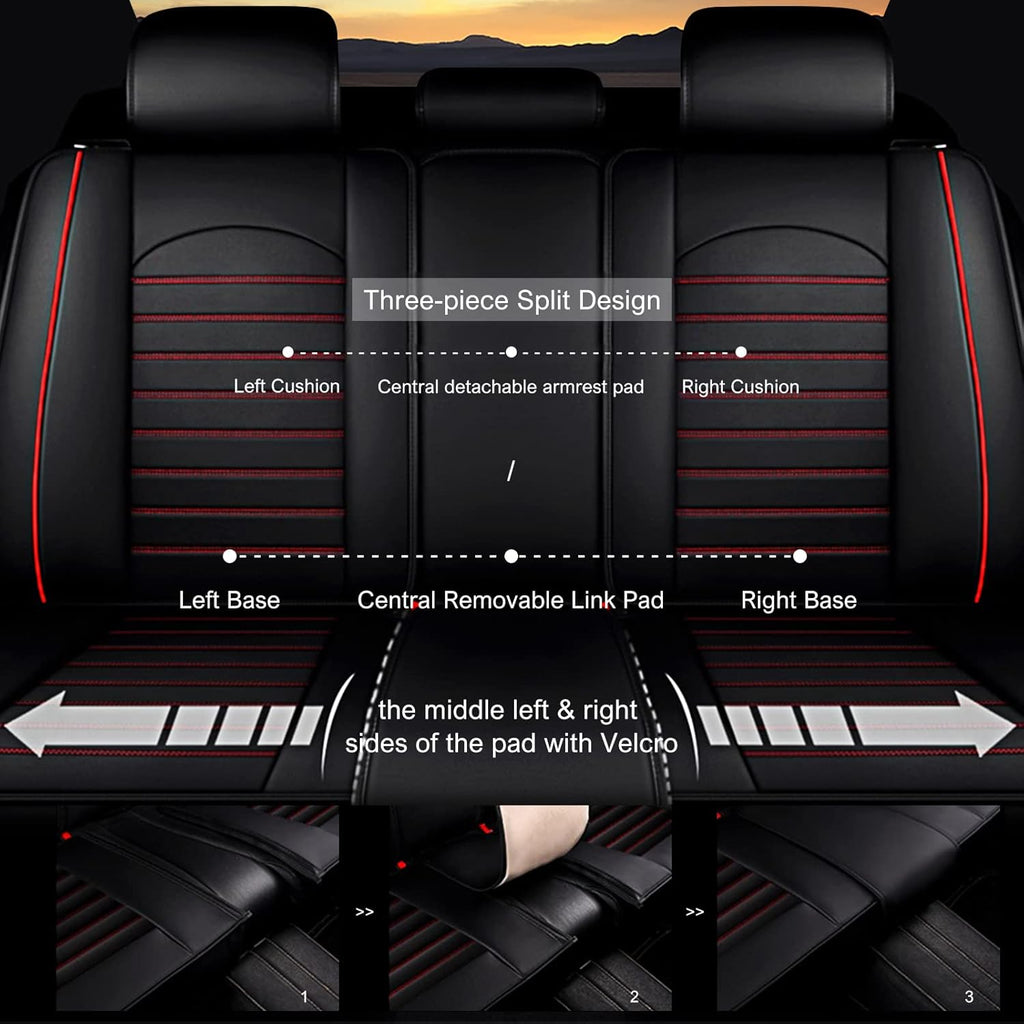 Black Faux Full Set of Car Seat Covers T59230