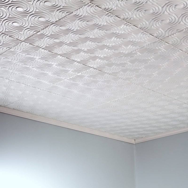 Matte White Glue Up Ceiling Tile 5 Pack J2700