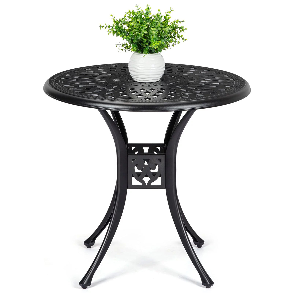 Cast Aluminum Round Bistro Table with Umbrella Hole Y244