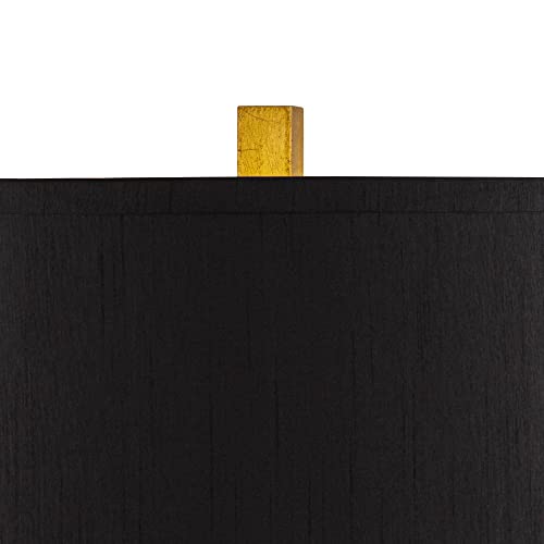 Modern Glam End Table Lamps Set of 2 Gold Leaf Black Shade E876013