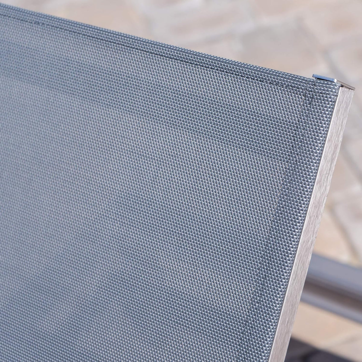 Silver / Dark Grey Outdoor Mesh Chaise Lounge G471