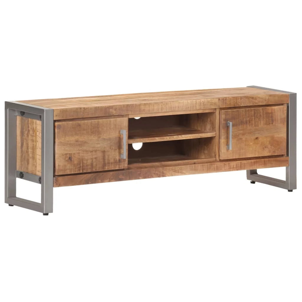 Rough Mango Wood TV Cabinet with 2 Doors and 2 Compartments N6622