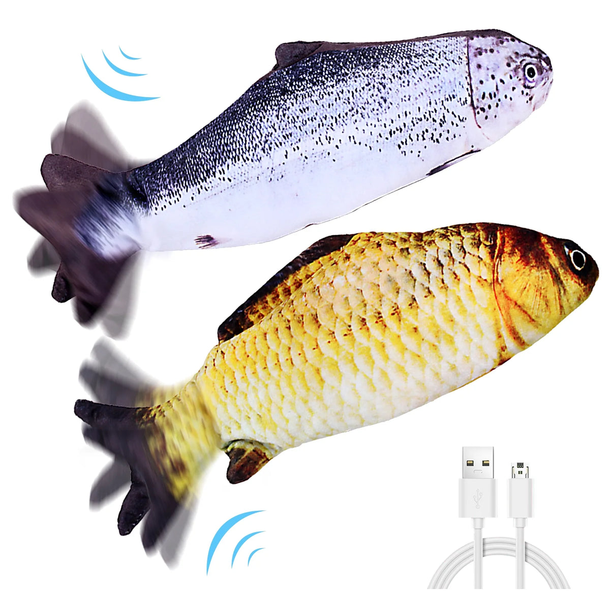 Electric Moving Wagging Fish Cat Toy F7545