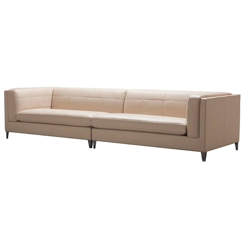 Beige Top Grain Leather 4-Seater Sectional Sofa O721098