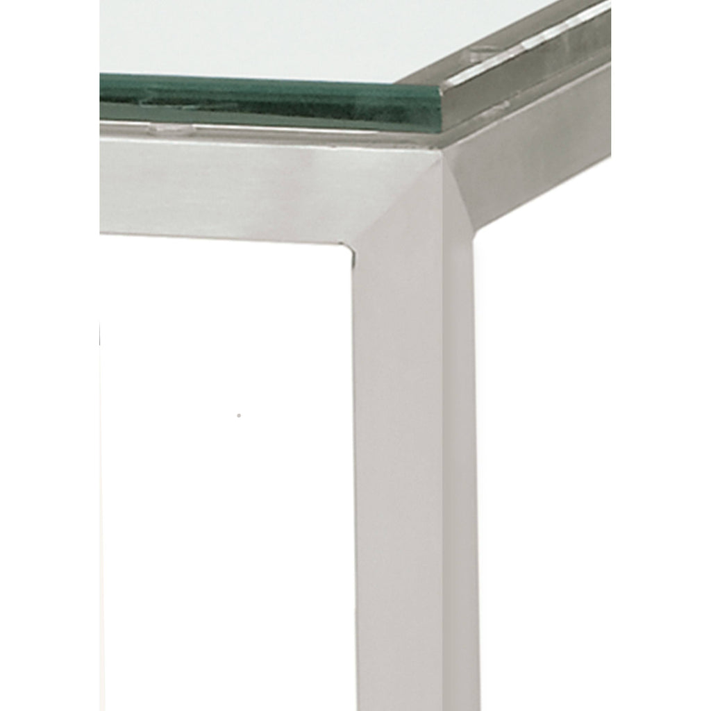 Clear Tempered Glass Bar Table with Ocean Blue Base T2765