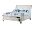 White Full Size Wooden Bed with Two Drawers L115537