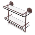 Double Glass Shelf with Towel Bar - Antique Copper - 22 inch J243818