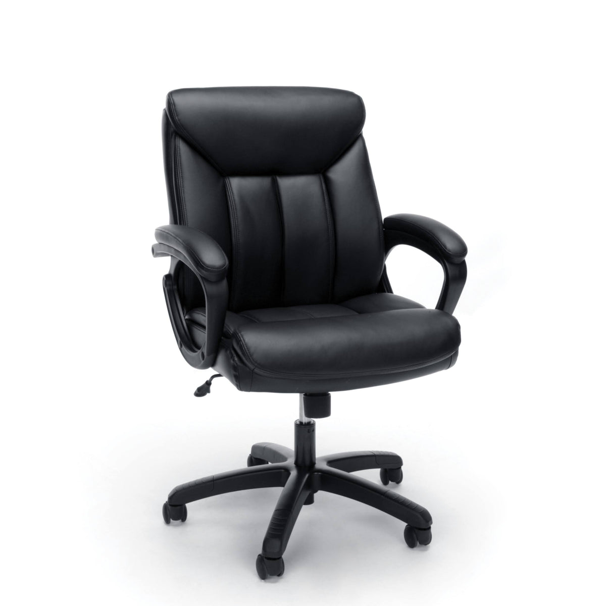 Black Leather Executive Office Chair with Arms R66901