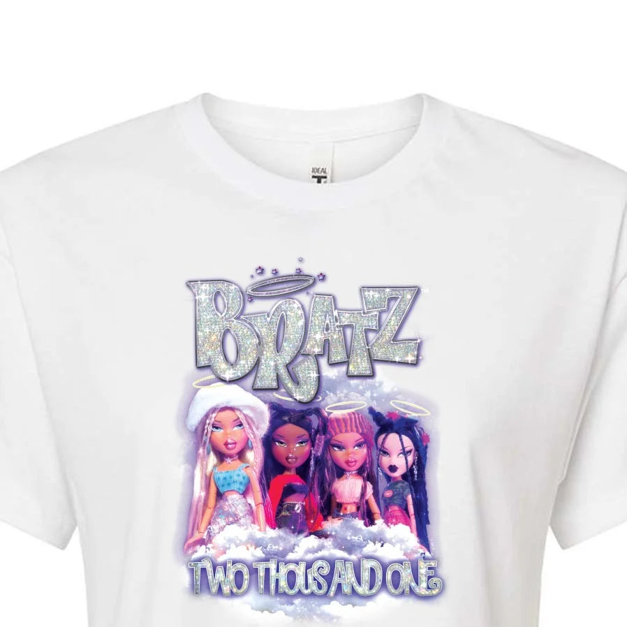 Juniors Cropped Cotton Blend T-Shirt N45280