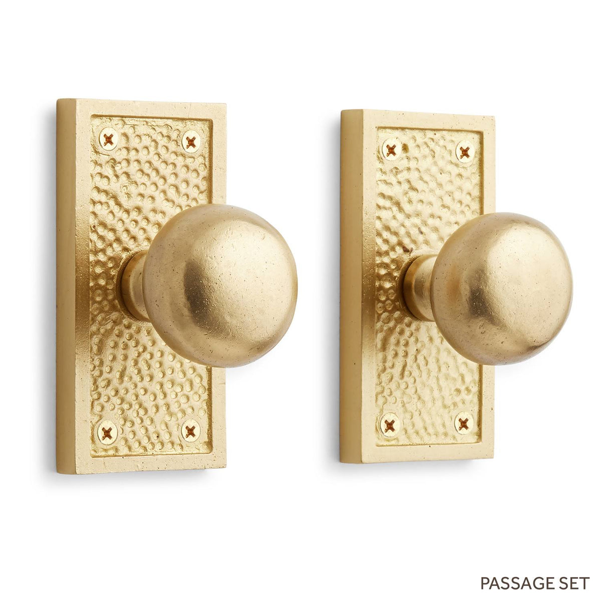 Brass Passage Door Knobset with Brushed Nickel G60146