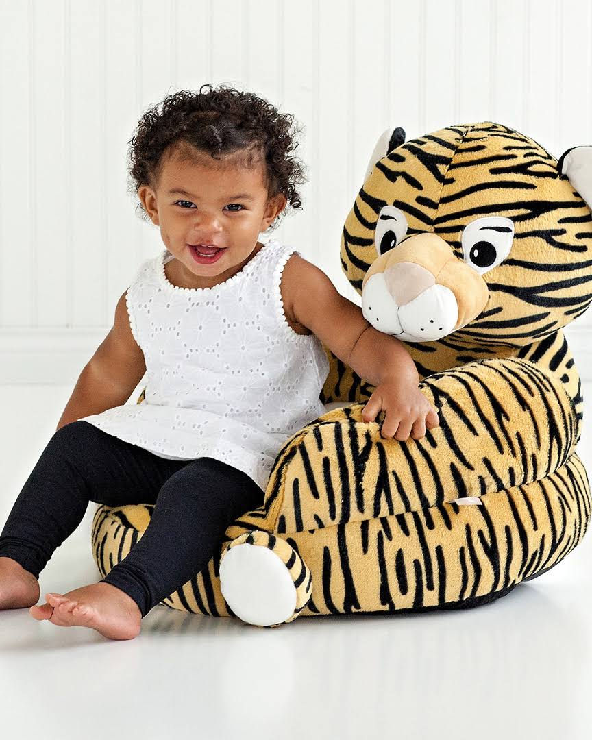 Orange Plush Tiger Character Chair E52435