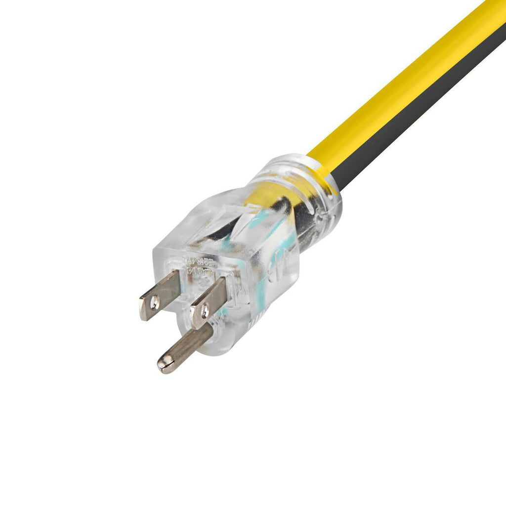25 ft. 12/3 Gauge Multiple Outlet Extension Cord with Indicator Light, Yellow, Black X974