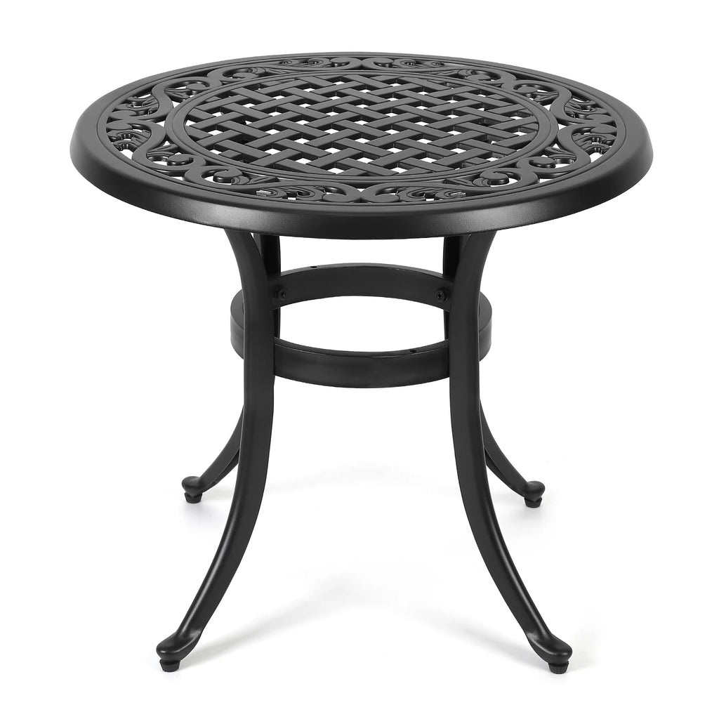 Cast Aluminum Round Bistro Table with Umbrella Hole Y244