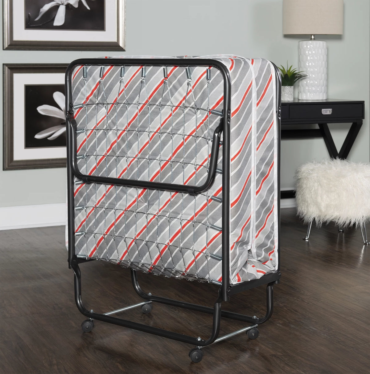 Folding Rollaway Guest Bed with 5 Innerspring Mattress Q2928