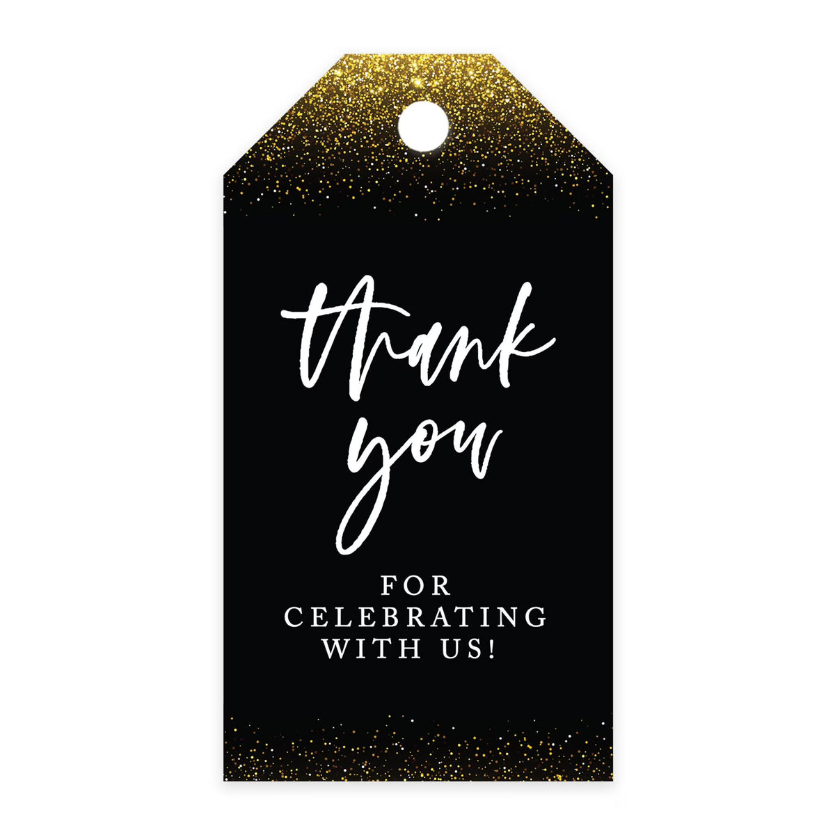 100 Pk Gold Glitter Cardstock Favor Tags P326