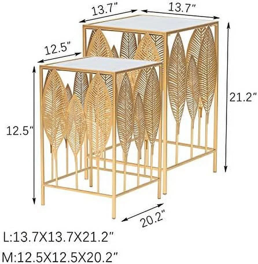 Gold Metal Slim Console Table Set of 2 A182