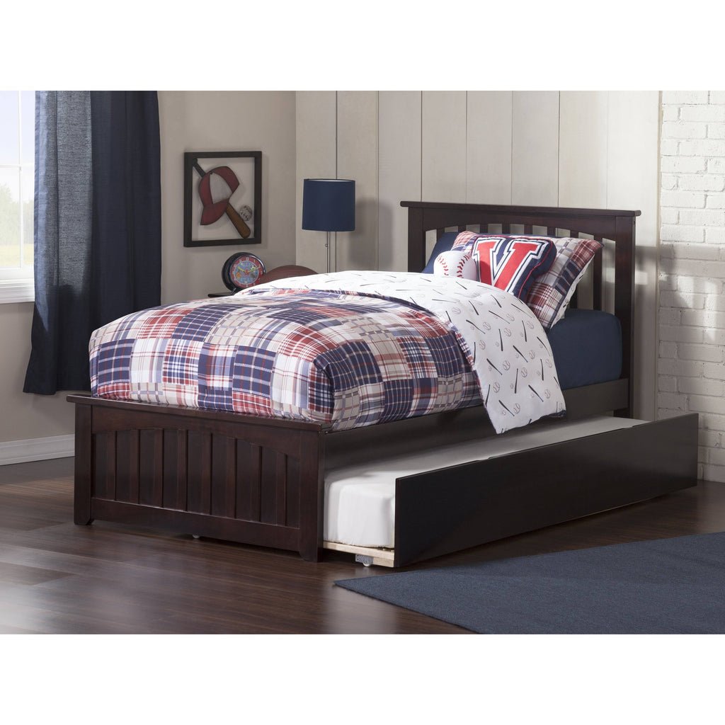 Walnut Twin Extra Long Bed with Trundle Y482300