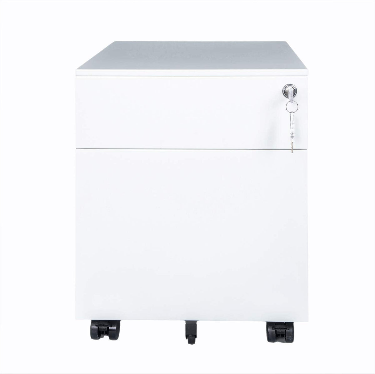 White 2 Drawer Steel File Cabinet with Lock Z556680