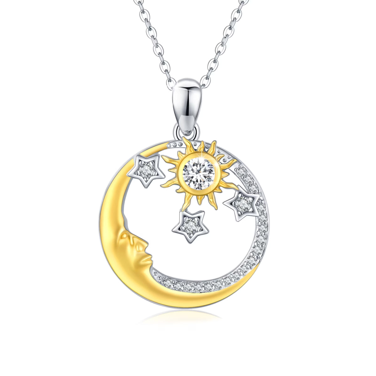 925 Sterling Silver Cubic Zirconia Pendant Necklace S7297
