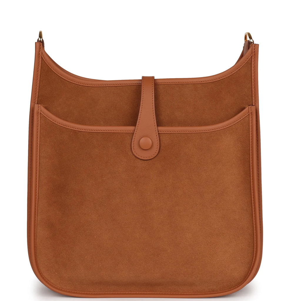 Gold Leather Crossbody Bag I18781