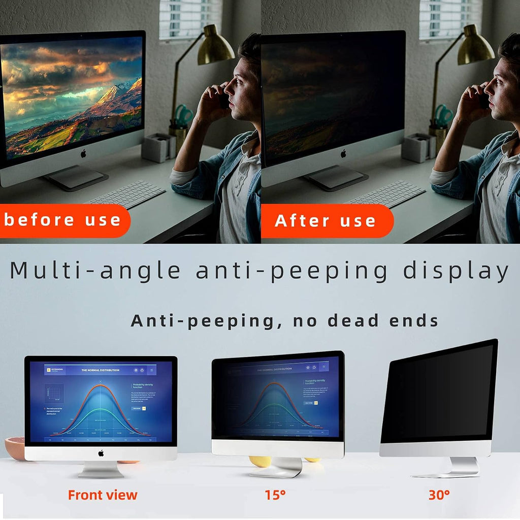 24 Inch Computer Privacy Screen Filter for 16:9 Widescreen Monitor, Transparent Black Pack of 2 Y125547